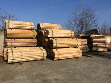 Paliki słupki drewniane do ogrodzeń 230cm fi9 ze Swadzimia HIT!