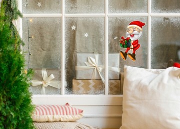 Naklejka ŚWIĄTECZNA na okno WESOŁY MIKOŁAJ nr 5