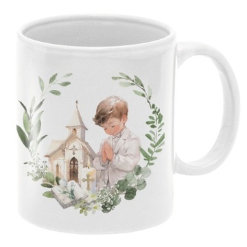 Kubek ceramiczny dla chłopca Pierwsza Komunia Święta pamiątka prezent
