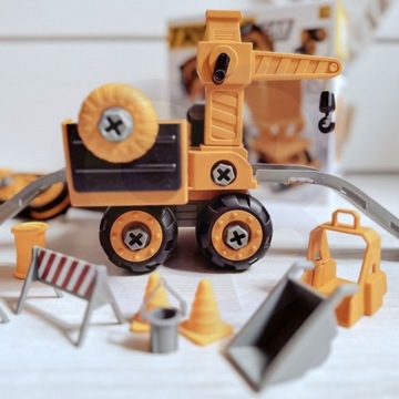 Мега-поворотный экскаватор для строительной площадки 5 в 1 XXL, набор WOOPIE DIY