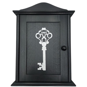 Шкаф для ключей, черная деревянная маленькая шкатулка для ключей, шкатулка для ключей