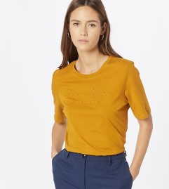 Tommy Hilfiger T-shirt damski bluzka z krótkim rękawem Crest Gold r. L