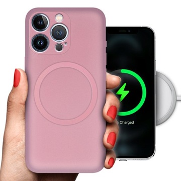 Etui METALIC MAGSAFE RÓŻOWY do IPHONE 13 PRO Błyszczący Ładowane Indukcyjne