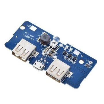 Moduł POWER BANK 2x USB 5V 2A, 1x microUSB