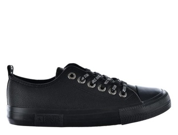 Buty młodzieżowe trampki czarne skóra BIG STAR 39