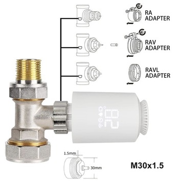 TERMOSTAT GRZEJNIKOWY Z WIFI, ELEKTRONICZNA GLOWICA TERMOSTATYCZNA KETOTEK