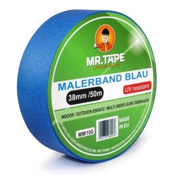 MOCNA Taśma malarska niebieska 38mm /50m MR.TAPE TAŚMA MASKUJĄCA UV 30