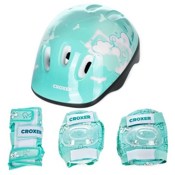Zestaw CROXER Kask Dream Mint XS + Ochraniacze Fibre Mint XS