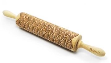 Валик с гравировкой ДЕКОРАТИВНЫЕ ЛИСТЬЯ, большой