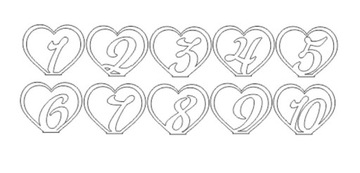 Номера свадебных столов, номера свадебных столов 1-10