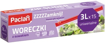Paclan woreczki na żywność strunowe 3l 15 sztuk