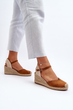 БОСОНОЖКИ НА ТЕЛЕЖКЕ ESPADRYLE ИЗ ЗАМШИ CAMEL 41
