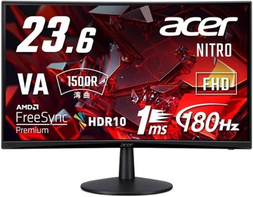 Изогнутый монитор Acer 24 дюйма ED240, FHD, изогнутый, 180 Гц, 1 мс, AMD FreeSync