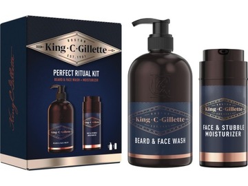 Gillette King C zestaw płyn do mycia brody 350 ml + krem nawilżający 100 ml