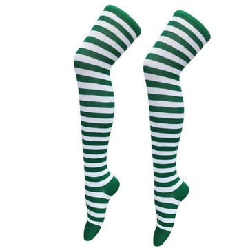 Color Striped Stockings Japanese Over Knee Socks Fashion Women Keep Warm