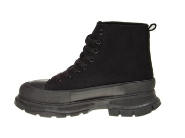 Zamszowe trampki platforma 231-1 All black r.37