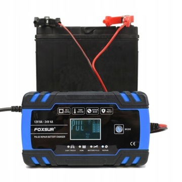 Автомобильное зарядное устройство FOXSUR 12V 8A 24V 4A Touch