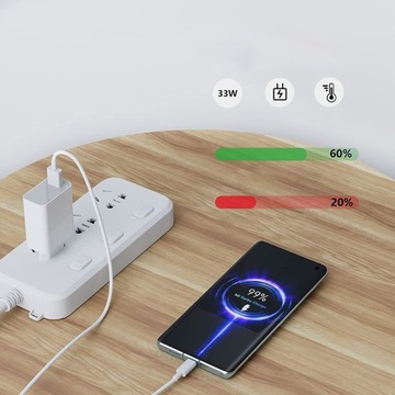 БЫСТРОЕ СЕТЕВОЕ ЗАРЯДНОЕ УСТРОЙСТВО 33 Вт + КАБЕЛЬ USB-C ДЛИНОЙ 2 М