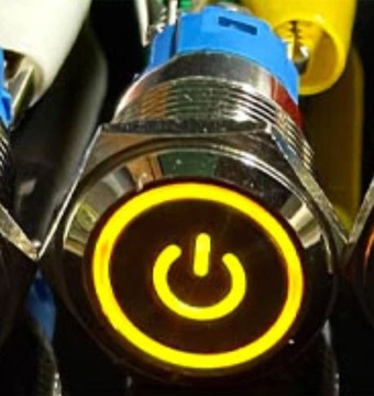 Przycisk chwilowy wyłącznik 16mm LED 12V 24V mo
