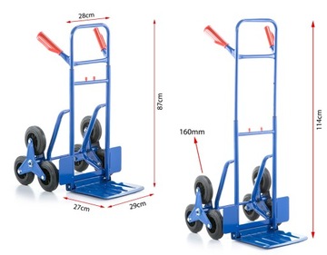 Wózek magazynowy schodowy młynarka transportowy na schody trójkołowy 250kg