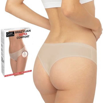 GATTA Figi BRAZYLIAN COMFORT, bezszwowe BEŻOWE, L