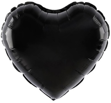 BALON foliowy SERCE czarny CZARNE 18'' 45cm