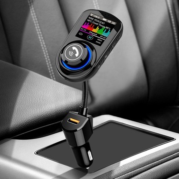 Transmiter FM 2xUSB Bluetooth zestaw głośnomówiący