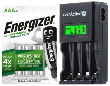 ŁADOWARKA DO AKUMULATORKÓW 4x ENERGIZER AAA R3 700