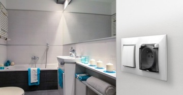 ДВОЙНОЙ ВЫКЛЮЧАТЕЛЬ СВЕТА В РАМКЕ ЭКРЮ