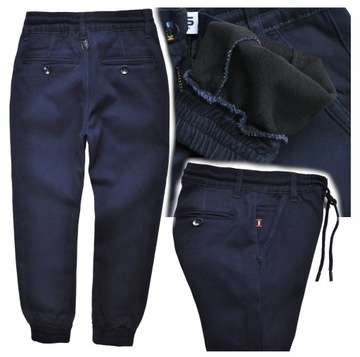 SCOT joggery ocieplane polarem granatowe r 164/170