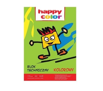 Blok techniczny kolorowy A3 170g 10 ark. Happy Col
