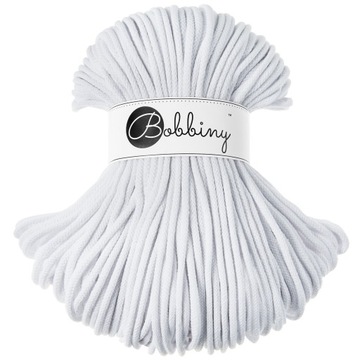 Sznurek makrama Bobbiny 5mm pleciony Biały
