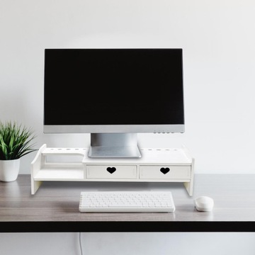 Настольная подставка Органайзер Полка для компьютера Держатель для клавиатуры 2 белых ящика