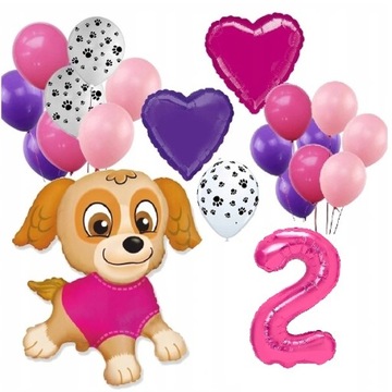 BALONY ZESTAW na urodziny 2 LATKA PAW PSI PATROL