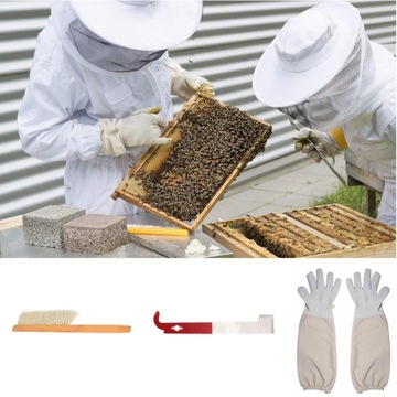 ТОЛСТОВКА ДЛЯ ПЧЕЛОВОДСТВА С ШАПКОЙ, КУРТКА С ДЛИННЫМИ РУКАВАМИ, ДЫШАЩАЯ, БЕЛАЯ.