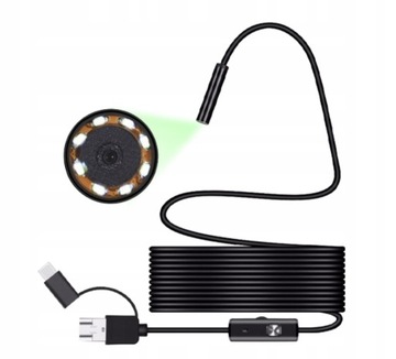 ИНСПЕКЦИОННАЯ КАМЕРА-ЭНДОСКОП USB-C LED HD ДЛЯ ТЕЛЕФОНА ANDROID 3в1