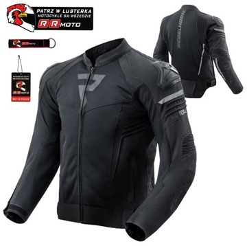 Текстильная мотоциклетная куртка Rebelhorn Vandal сетка черная черная черная бесплатно бесплатно