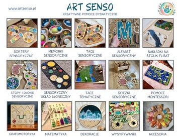 Ścieżka sensoryczna 7 kwadratów 23 cm Montessori integracja zestaw duży