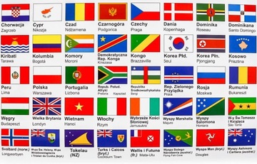 НАСТЕННАЯ ПОЛИТИЧЕСКАЯ КАРТА МИРА С ФЛАГАМИ МАСШТАБ 1:28 000