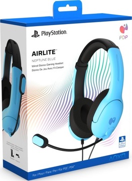 PDP PS5 Słuchawki przewodowe Airlite Niebieskie Licencja Playstation
