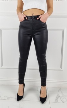 БРЮКИ ЖЕНСКИЕ ИЗ ВОЩЕНОЙ КОЖИ, Чёрные