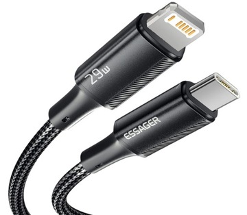kabel Essager 2m USB C Pd do Lighting dla i-Phone 14 13 12 Pro X 8 Fast 29W