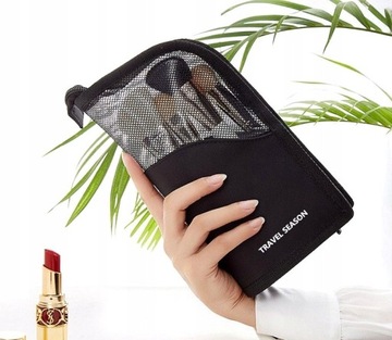 Дорожная косметичка CASE, кисти для макияжа, мелки, органайзер, черный