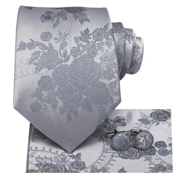 New Design Floral Silver Grey 2022 New Fashion Brand Tie for Men Wedding