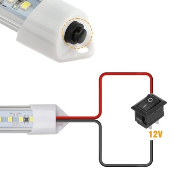 2x 48LED ПОТОЛОЧНЫЙ СВЕТИЛЬНИК С ВЫКЛЮЧАТЕЛЕМ ДЛЯ КАБИНЫ КАМЕРЫ ПРИЦЕПА 12 В