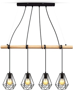 LAMPA WISZĄCA - NAD STÓŁ - BLAT - RETRO - CZARNA
