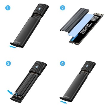 Черный корпус для накопителя Orico M.2 NVMe USB-C, 10 Гбит/с, кабель USB-C длиной 30 см