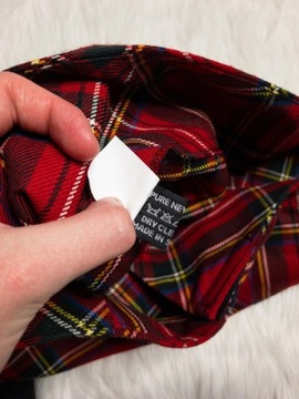 Oryginalna szkocka spódnica wełniana plisowana w kratę L XL 100% wełna