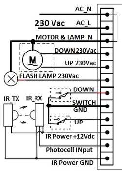 Панель управления 230 В, дистанционное управление двигателем раздвижных гаражных ворот 230 В переменного тока.