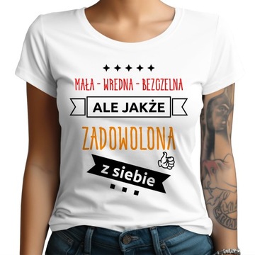 DAMSKA ŚMIESZNA KOSZULKA Z NADRUKIEM - MAŁA MI | XL